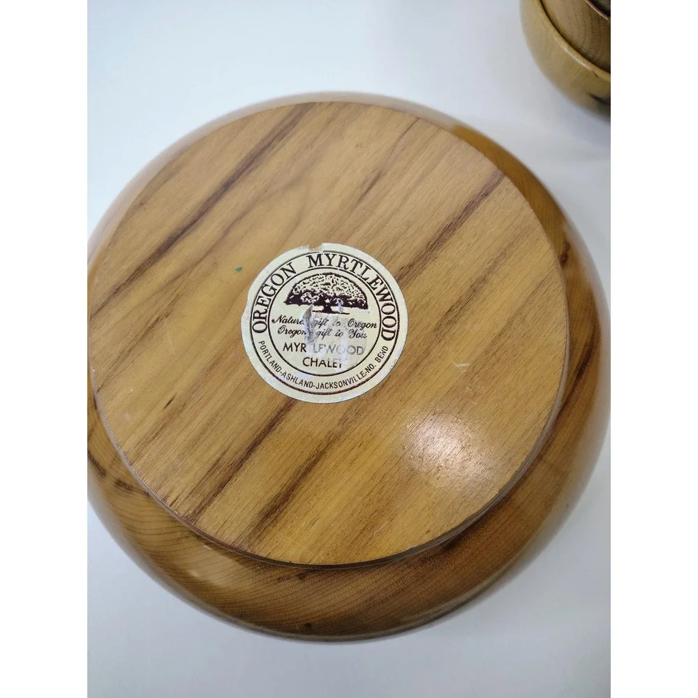 Vintage Myrtlewood Oregon Bowl Set of 4